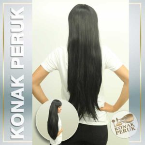 Fiber (Kanekalon) Sentetik Saç Peruk – Siyah Düz Uzun (Fs1155)
