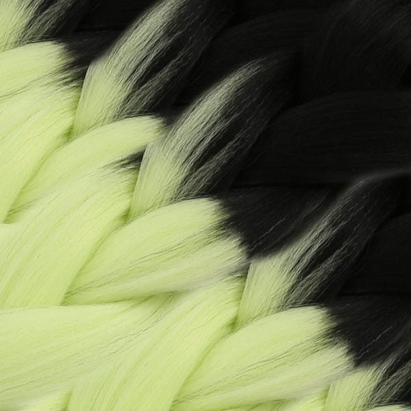 Afrika Örgülük Ombreli Sentetik Saç 100 Gr. - Siyah / Açık Fıstık Yeşili