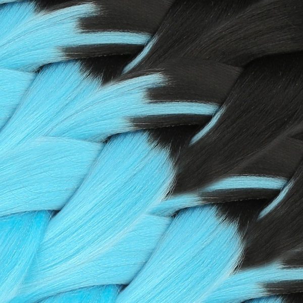 Afrika Örgülük Ombreli Sentetik Saç 100 Gr. - Siyah / Açık Mavi