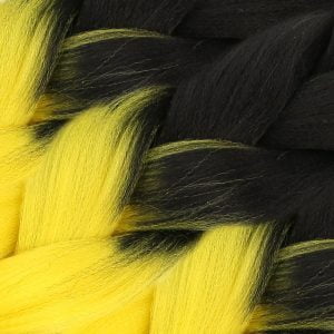 Afrika Örgüsü Ve Rasta İçin Sentetik Ombreli Saç - Siyah / Sarı