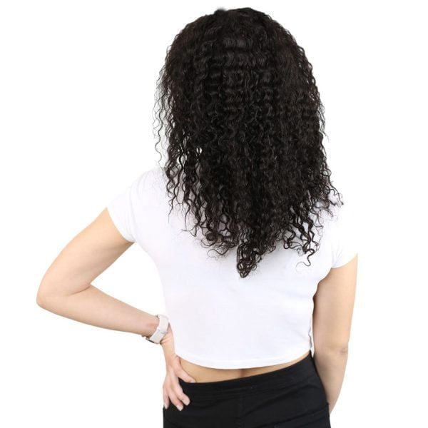 Gerçek Front Lace Tül Peruk - Afro Dalgası - Siyah 50-55Cm