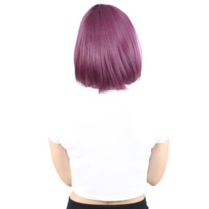 Küt Kahküllü Fiber Sentetik Peruk - Patlıcan Moru 9 Küt Kahküllü Fiber Sentetik Peruk - Patlıcan Moru