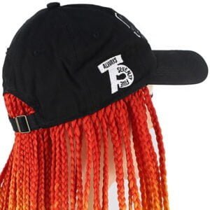 Siyah Şapkalı Örgü Peruk - Turuncu / Sarı / Turkuaz / Bordo Ombreli
