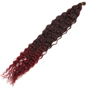 Rus Afro Dalgası Saç - Siyah / Kızıl Ombreli