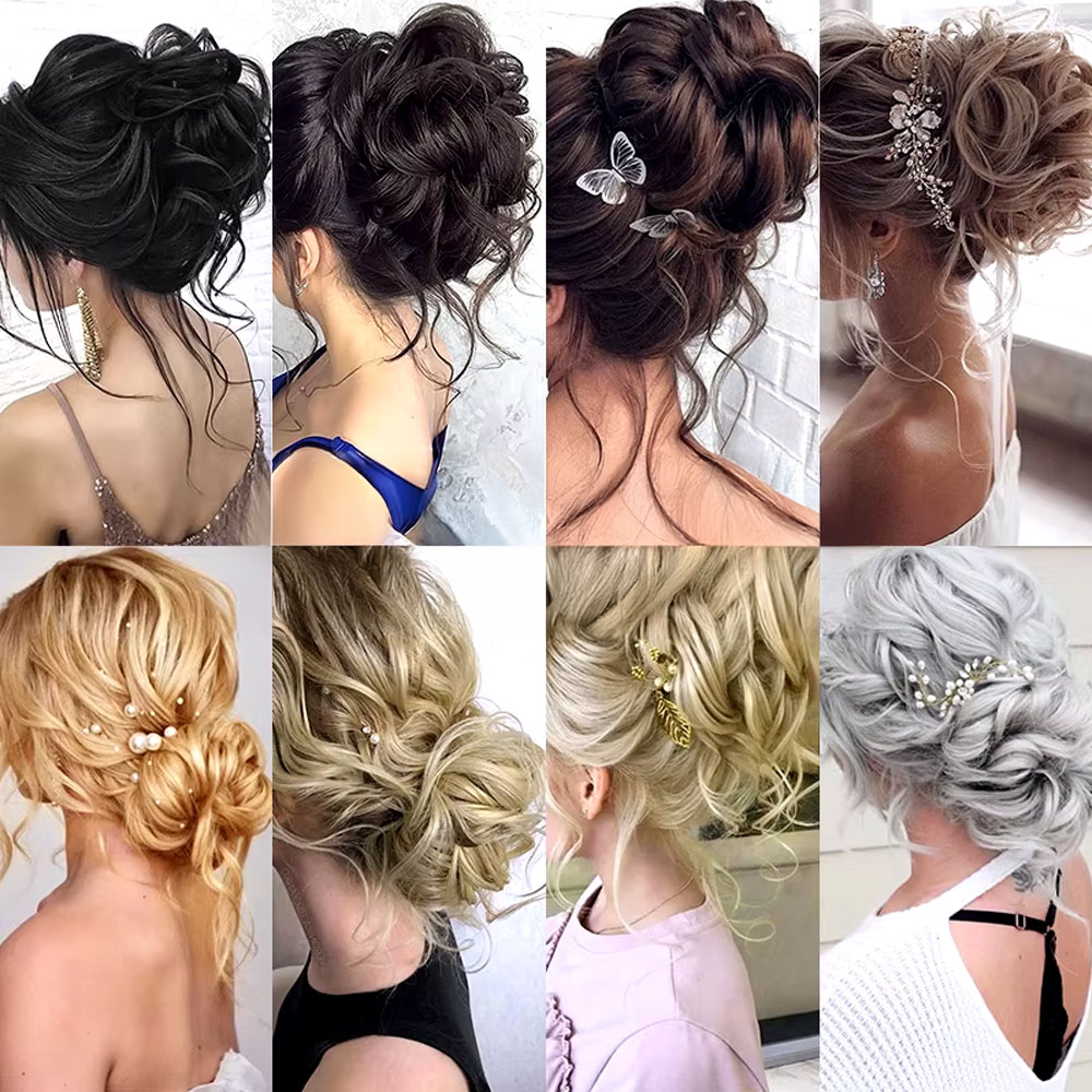 Saçlı Lastikli Kuyruklu Topuz Toka - Platin 4 Saçlı Lastikli Kuyruklu Topuz Toka - Platin