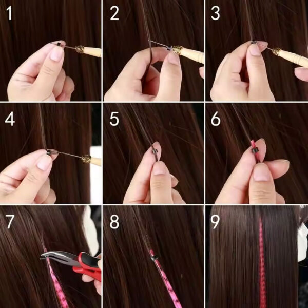 Fiber Sentetik Boncuk Kaynaklık Renkli Saç - Neon Sarı - 100 Adet