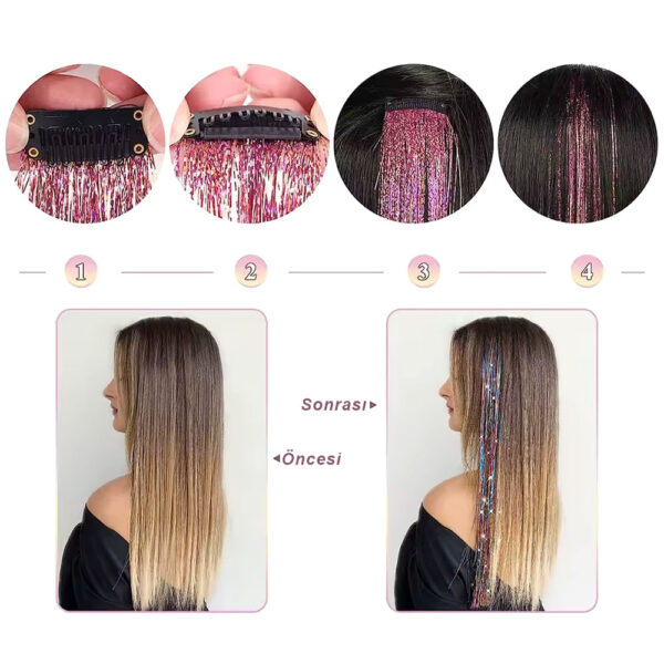 Klipsli Hair Tinsel Saç Simi - Htk10