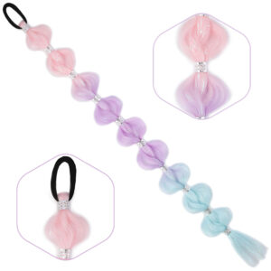 Örgülü Simli Aksesuarlı Lastikli At Kuyruğu - ACM25