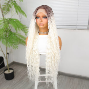 Afro Dalga Kumral Beyaz Platin Ombre Fiber Sentetik Tül Peruk 9 Afro Dalga Kumral Beyaz Platin Ombre Fiber Sentetik Tül Peruk