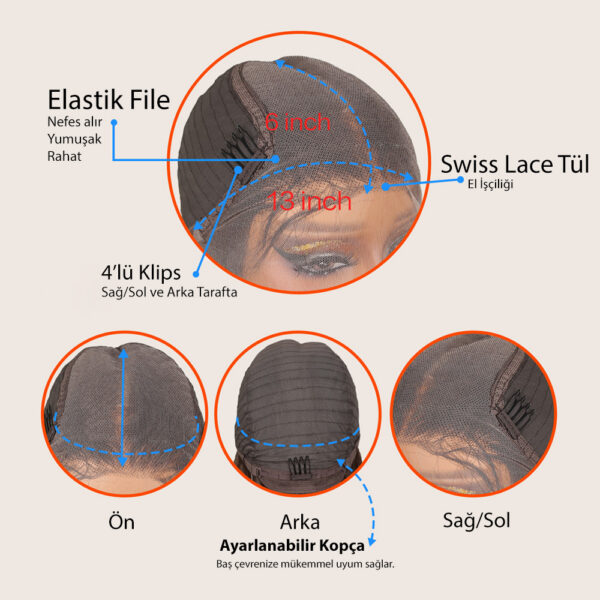 Ekstra Uzun Siyah Fiber Sentetik Düz Tül Peruk