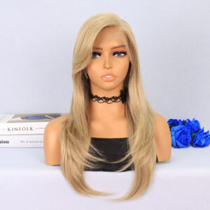 Katlı Kesim Balköpüğü Platin Röfleli Yan Tül Peruk