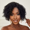 Siyah Kısa Afro Yan Tül Peruk 2 Siyah Kısa Afro Yan Tül Peruk