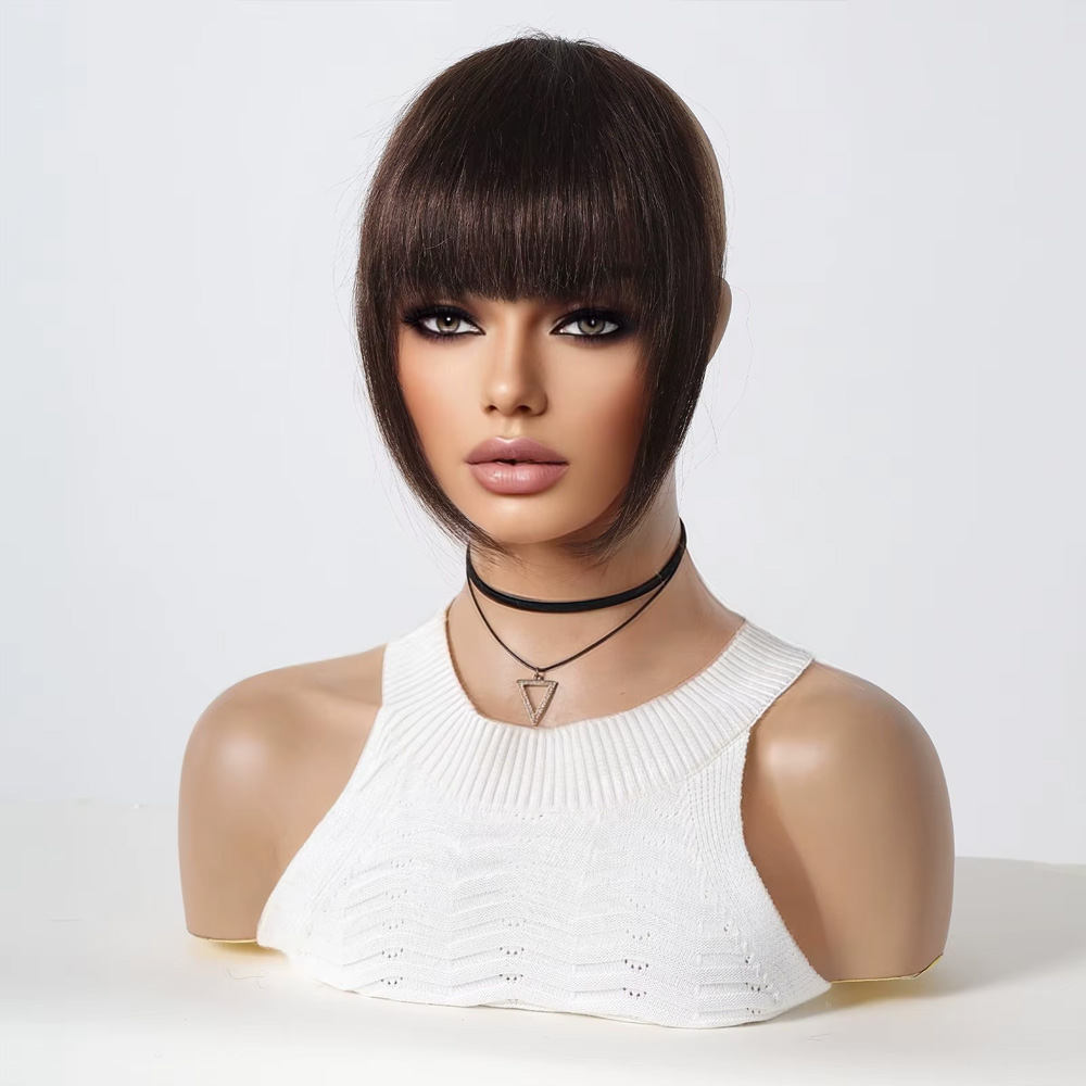 Yoğun Gerçek Saç Perçem - Koyu Kestane 5 Yoğun Gerçek Saç Perçem - Koyu Kestane