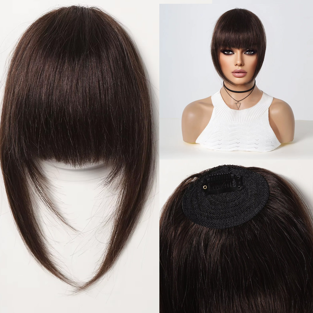 Yoğun Gerçek Saç Perçem - Koyu Kestane 6 Yoğun Gerçek Saç Perçem - Koyu Kestane