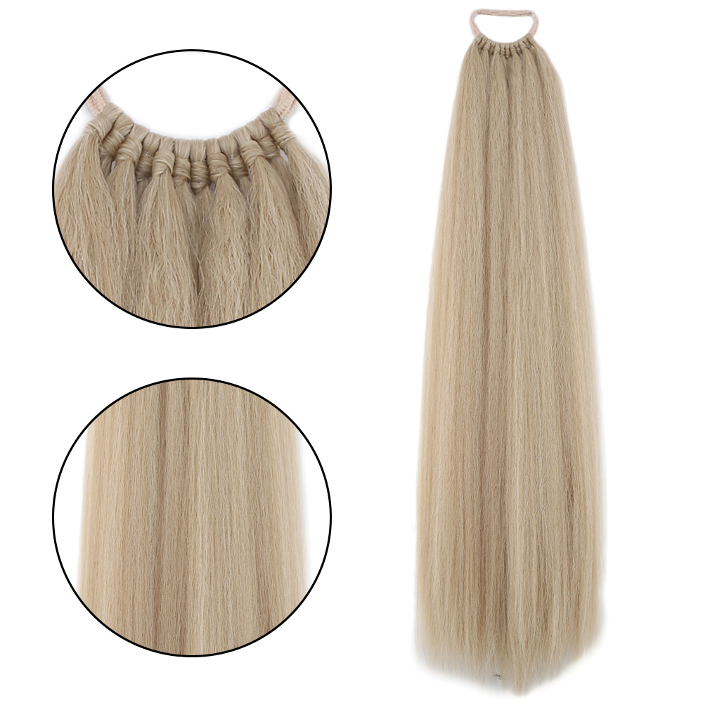 Lastik Tokalı At Kuyruğu Düz - Kumral Beyaz Platin Röfle 3 Lastik Tokalı At Kuyruğu Düz - Kumral Beyaz Platin Röfle