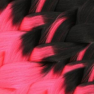Afrika Örgülük Ombreli Sentetik Saç 100 Gr. - Siyah / Neon Pembe 6 Afrika Örgülük Ombreli Sentetik Saç 100 Gr. - Siyah / Neon Pembe