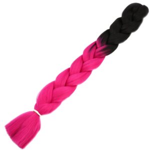 Afrika Örgülük Ombreli Sentetik Saç 100 Gr. - Siyah / Fuşya