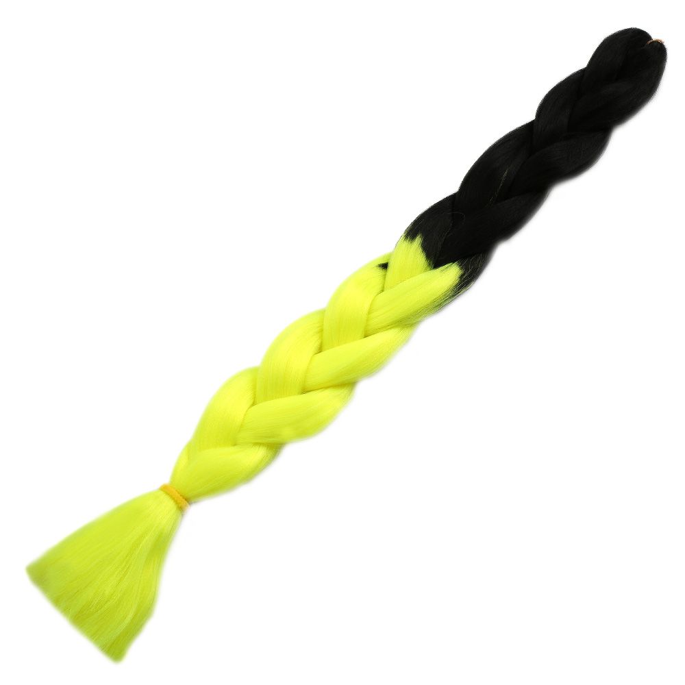 Afrika Örgülük Ombreli Sentetik Saç 100 Gr. - Siyah / Neon Sarı 3 Afrika Örgülük Ombreli Sentetik Saç 100 Gr. - Siyah / Neon Sarı