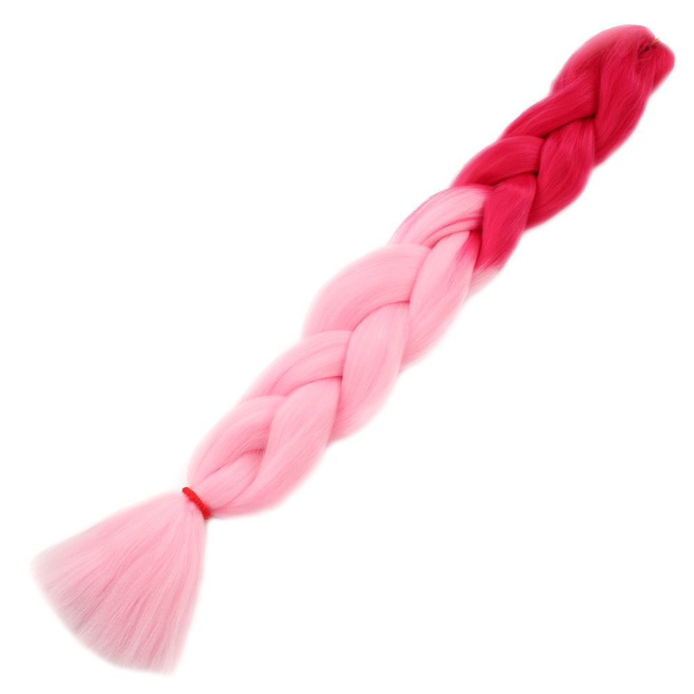 Afrika Örgülük Ombreli Sentetik Saç 100 Gr. - Koyu Pembe / Açık Pembe 3 Afrika Örgülük Ombreli Sentetik Saç 100 Gr. - Koyu Pembe / Açık Pembe