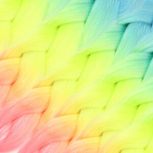 Simli Açık Mavi / Neon Sarı / Pembe Ombreli Örgülük Saç 100 Gr. 6 Simli Açık Mavi / Neon Sarı / Pembe Ombreli Örgülük Saç 100 Gr.