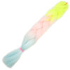 Simli Neon Sarı / Şeker Pembe / Su Yeşili Ombreli Örgülük Saç 100 Gr. 1 Simli Neon Sarı / Şeker Pembe / Su Yeşili Ombreli Örgülük Saç 100 Gr.