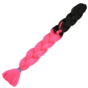 Alternative view of Afrika Örgüsü Ve Rasta İçin Sentetik Ombreli Saç - Siyah / Neon Pembe