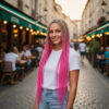 Afrika Örgüsü Ve Rasta İçin Sentetik Ombreli Saç - Platin / Pembe 2 Afrika Örgüsü Ve Rasta İçin Sentetik Ombreli Saç - Platin / Pembe