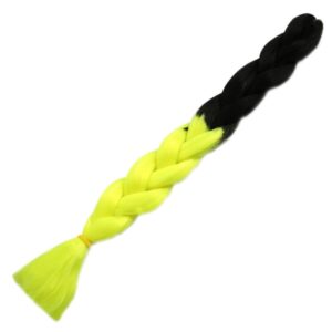 Afrika Örgüsü Ve Rasta İçin Sentetik Ombreli Saç - Siyah / Neon Sarı 7 Afrika Örgüsü Ve Rasta İçin Sentetik Ombreli Saç - Siyah / Neon Sarı
