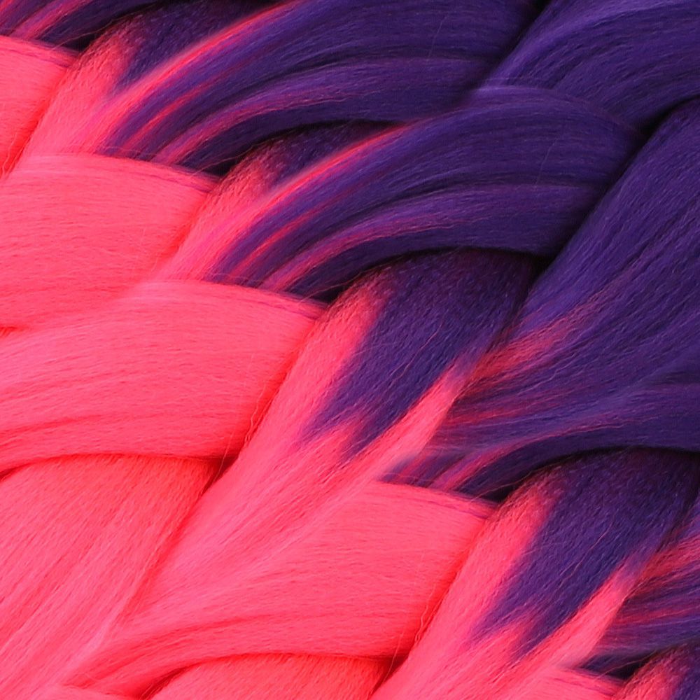 Afrika Örgüsü Ve Rasta İçin Sentetik Ombreli Saç - Mor / Neon Pembe 5 Afrika Örgüsü Ve Rasta İçin Sentetik Ombreli Saç - Mor / Neon Pembe - Görsel 3