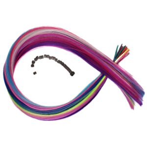 20 Adet Karışık Renkli Fiber Sentetik Kaynaklık Saç 50Cm + Takım Aparatı Ve Boncuğu 8 20 Adet Karışık Renkli Fiber Sentetik Kaynaklık Saç 50Cm + Takım Aparatı Ve Boncuğu