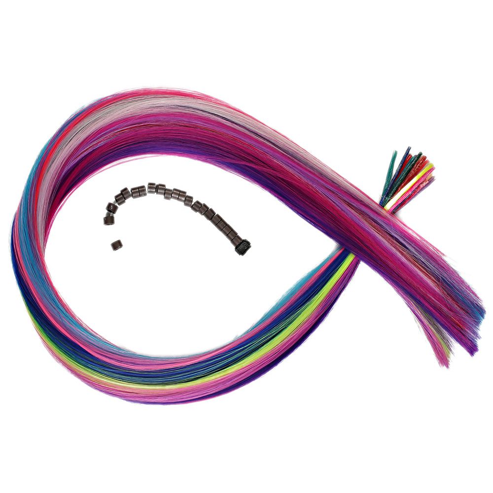20 Adet Karışık Renkli Fiber Sentetik Kaynaklık Saç 50Cm + Takım Aparatı Ve Boncuğu 5 20 Adet Karışık Renkli Fiber Sentetik Kaynaklık Saç 50Cm + Takım Aparatı Ve Boncuğu - Görsel 3