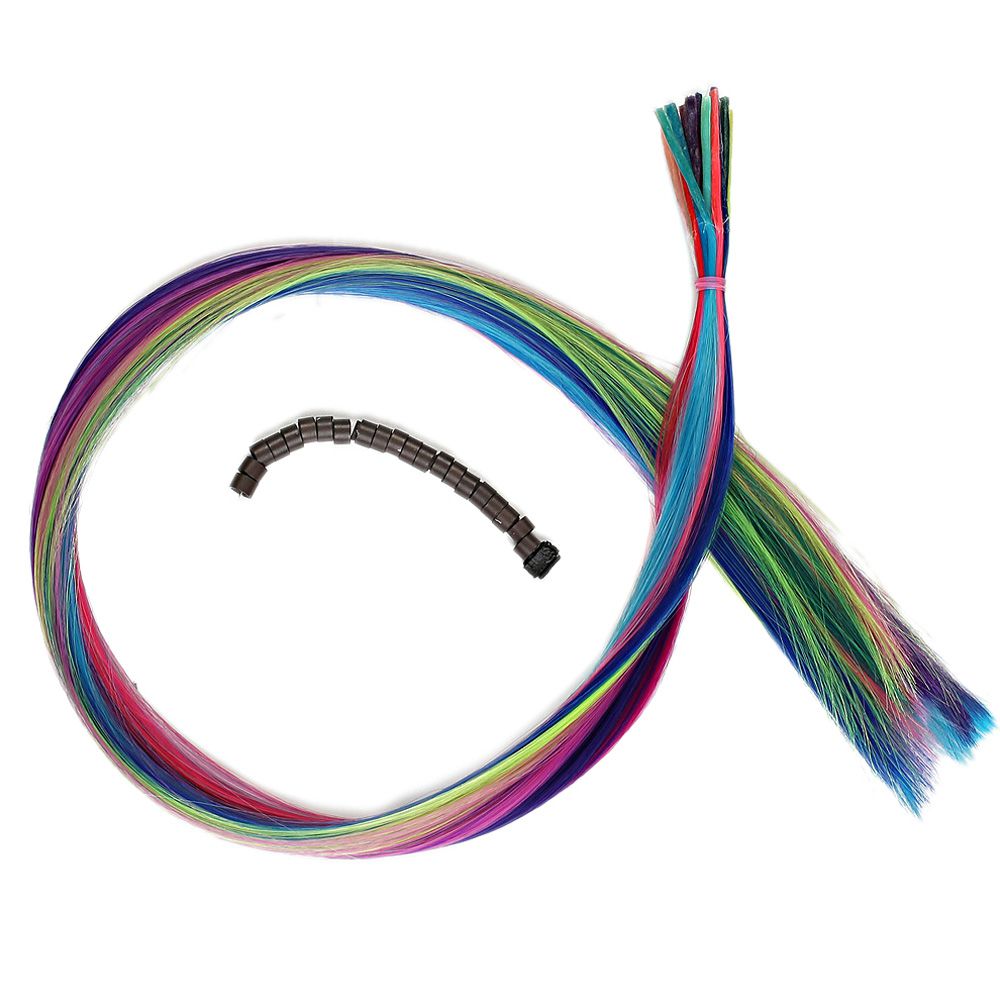 20 Adet Karışık Renkli Fiber Sentetik Kaynaklık Saç 50Cm + Takım Aparatı Ve Boncuğu 6 20 Adet Karışık Renkli Fiber Sentetik Kaynaklık Saç 50Cm + Takım Aparatı Ve Boncuğu - Görsel 4