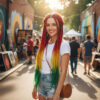 Afrika Örgüsü Ve Rasta İçin Sentetik Ombreli Saç - Turuncu / Sarı / Yeşil 2 Afrika Örgüsü Ve Rasta İçin Sentetik Ombreli Saç - Turuncu / Sarı / Yeşil