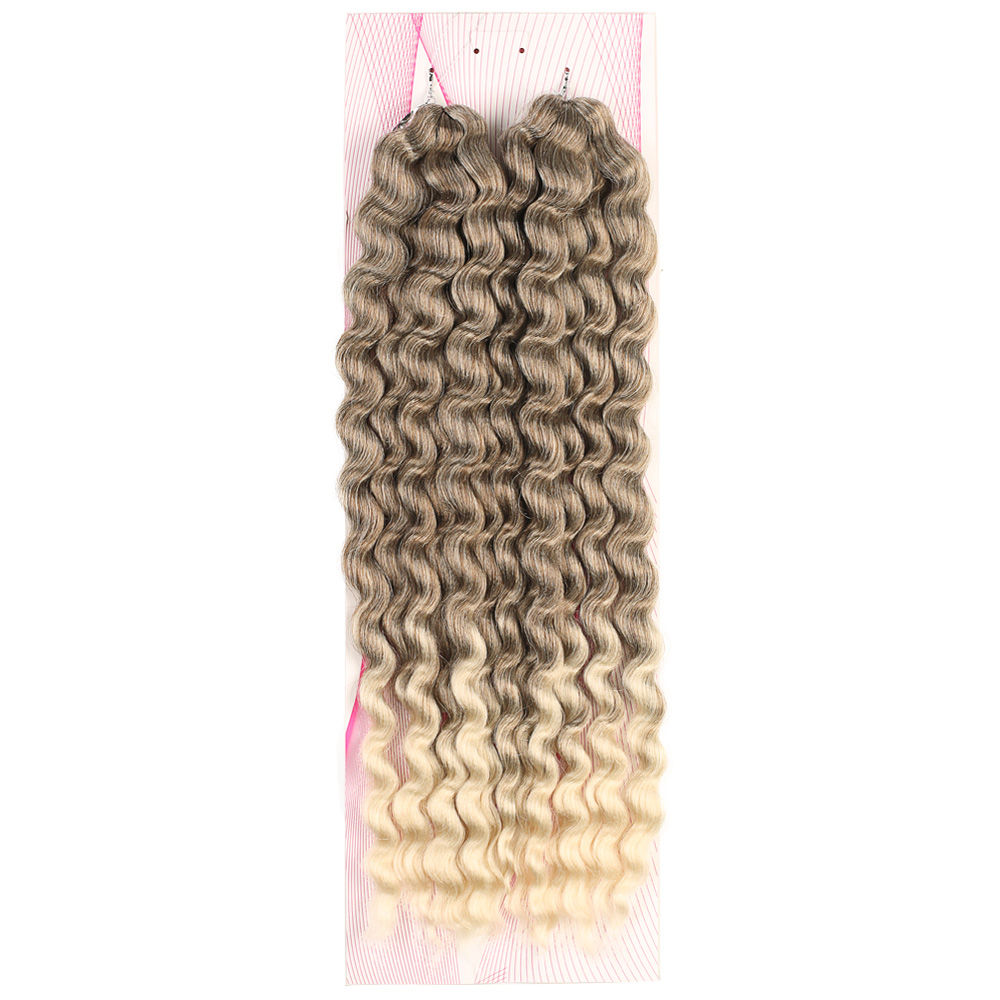 Nice Bulk Afro Su Dalgası Saç - Küllü Kahve / Platin Ombreli 3 Nice Bulk Afro Su Dalgası Saç - Küllü Kahve / Platin Ombreli