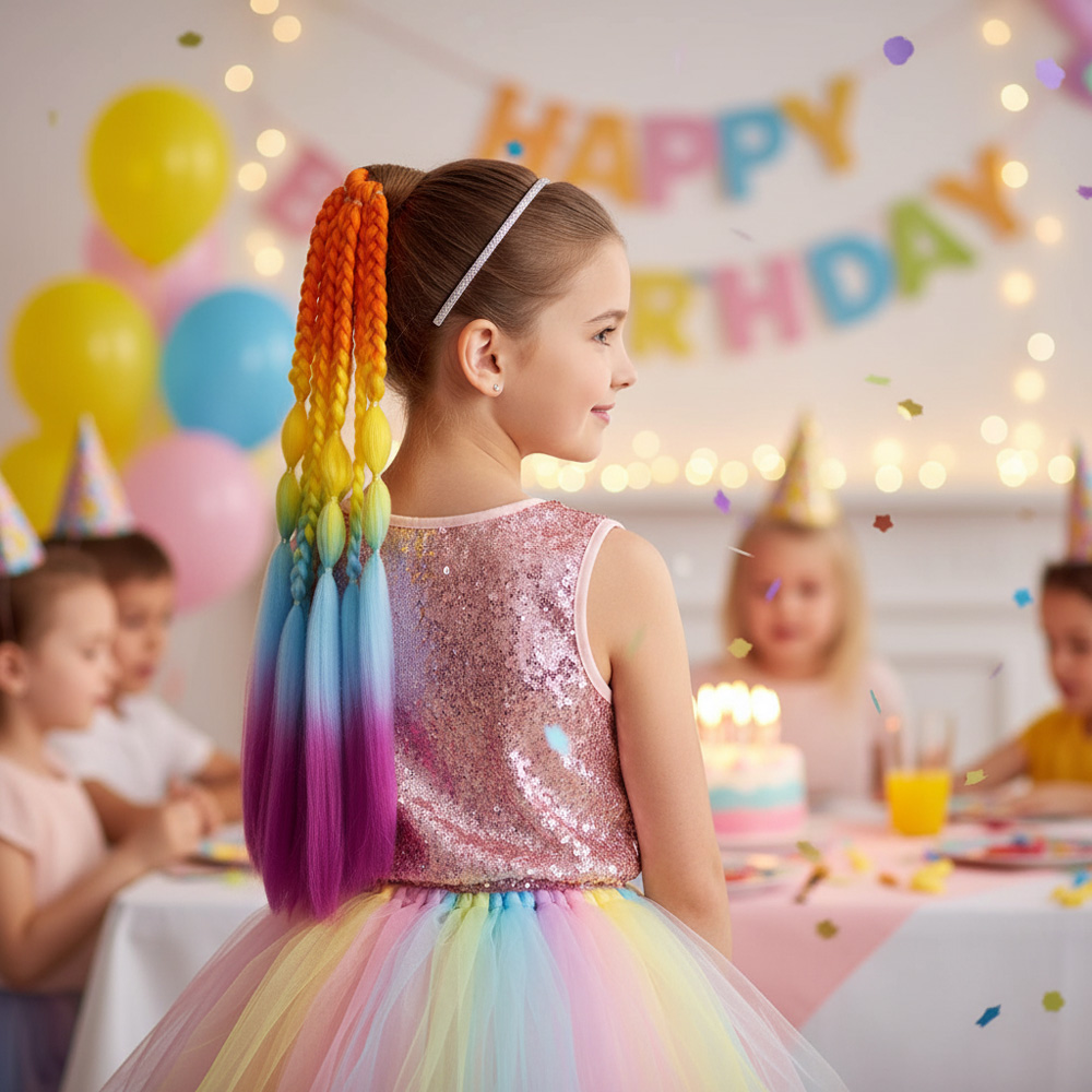 Balon Ve Düz Salaş Örgülü Lastikli At Kuyruğu - Acm22 3 Balon Ve Düz Salaş Örgülü Lastikli At Kuyruğu - Acm22