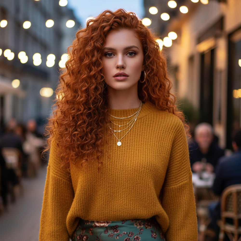Gerçek Front Lace Tül Peruk - Afro Dalgalı - Bakır 70-75Cm 3 Gerçek Front Lace Tül Peruk - Afro Dalgalı - Bakır 70-75Cm