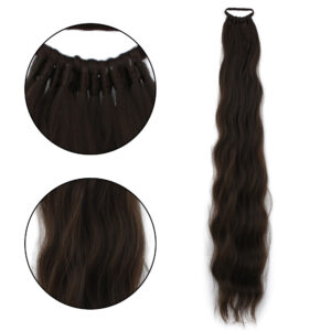 Lastik Tokalı At Kuyruğu Su Dalgalı - Koyu Kumral 6 Lastik Tokalı At Kuyruğu Su Dalgalı - Koyu Kumral