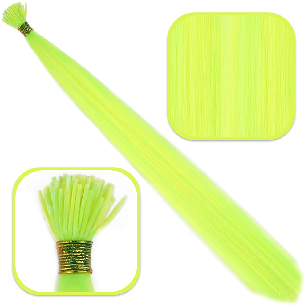 Fiber Sentetik Boncuk Kaynaklık Renkli Saç - Neon Sarı - 100 Adet 3 Fiber Sentetik Boncuk Kaynaklık Renkli Saç - Neon Sarı - 100 Adet