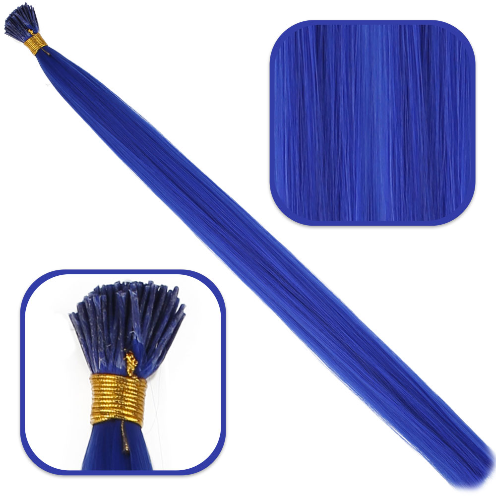 Fiber Sentetik Boncuk Kaynaklık Renkli Saç - Koyu Mavi - 100 Adet 3 Fiber Sentetik Boncuk Kaynaklık Renkli Saç - Koyu Mavi - 100 Adet