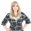 Düz Perçemli Orta Boy Fiber Sentetik Peruk - Karamel / Platin Röfleli 1 Düz Perçemli Orta Boy Fiber Sentetik Peruk - Karamel / Platin Röfleli
