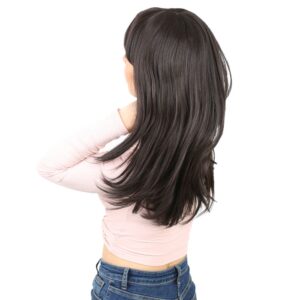 Düz Perçemli Orta Boy Fiber Sentetik Peruk - Kahverengi 8 Düz Perçemli Orta Boy Fiber Sentetik Peruk - Kahverengi
