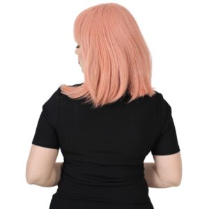 Küt Kahküllü Fiber Sentetik Peruk - Gül Kurusu 8 Küt Kahküllü Fiber Sentetik Peruk - Gül Kurusu