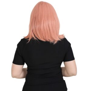 Küt Kahküllü Fiber Sentetik Peruk - Gül Kurusu 9 Küt Kahküllü Fiber Sentetik Peruk - Gül Kurusu