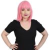 Küt Kahküllü Fiber Sentetik Peruk - Şeker Pembe 1 Küt Kahküllü Fiber Sentetik Peruk - Şeker Pembe
