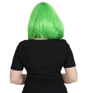 Küt Kahküllü Fiber Sentetik Peruk - Neon Yeşil 9 Küt Kahküllü Fiber Sentetik Peruk - Neon Yeşil