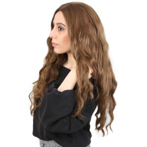 Su Dalgası Uzun Perçemsiz Fiber Sentetik Peruk - Kumral 8 Su Dalgası Uzun Perçemsiz Fiber Sentetik Peruk - Kumral