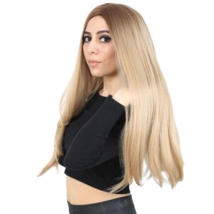 Fiber Sentetik Uzun Düz Peruk - Kumral / Balköpüğü Ombreli 8 Fiber Sentetik Uzun Düz Peruk - Kumral / Balköpüğü Ombreli