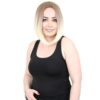 Kahkülsüz Düz Kısa Fiber Sentetik Peruk - Kumral / Platin Ombreli 1 Kahkülsüz Düz Kısa Fiber Sentetik Peruk - Kumral / Platin Ombreli