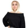 Kahkülsüz Düz Kısa Fiber Sentetik Peruk - Balköpüğü / Platin Ombreli 2 Kahkülsüz Düz Kısa Fiber Sentetik Peruk - Balköpüğü / Platin Ombreli