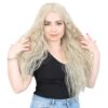 Kabarık Dalgalı Uzun Fiber Sentetik Peruk - Balköpüğü / Platin Röfleli 2 Kabarık Dalgalı Uzun Fiber Sentetik Peruk - Balköpüğü / Platin Röfleli
